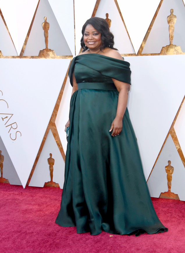 Octavia Spencer on the Oscars red carpet in Brandon Maxwell
